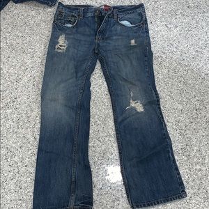 Men distress jeans slim bootcut